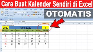 CARA MEMBUAT KALENDER DI EXCEL SENDIRI OTOMATIS [upl. by Drud940]