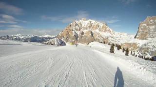 Lagazuoi Dolomites  skirun to Armentarola most beautiful slope filmed on GoPro HD Hero [upl. by Kory]