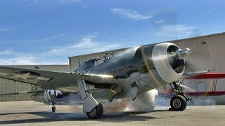 Restored WWII Republic P47 Thunderbolt quotRazorbackquot Fighter Flight Demo [upl. by Addi236]