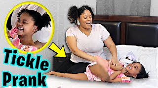 Hilarious TICKLE PRANK on daughter [upl. by Anikat]