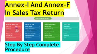 AnnexI amp AnnexF In Sales Tax Return  Complete Procedure [upl. by Marino]