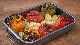 Gemista  Greek Stuffed Vegetables  My Greek Salad [upl. by Fleck]