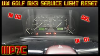 VW GOLF MK3 IN01 IN02 OEL SERVICE LIGHT RESET [upl. by Ilarin196]