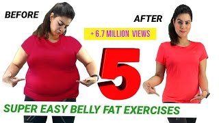 5 Easy Exercise To Lose Belly Fat At Home For Beginners  How To Get Flat Stomach In A Week Workout [upl. by Amabil804]