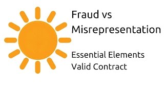 Fraud vs Misrepresentation  Other Essential Elements of a Valid Contract  CA CPT  CS amp CMA [upl. by Sheeran]