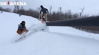 SNOWBOARDERS vs SKIERS 11 fights crashes and angry people [upl. by Gupta]