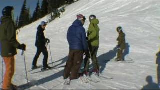 Angry skier dad tries to fight snowboarders [upl. by Alaecim]