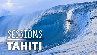 Jack Robinson And The World Tour Elite Join Teahupoos Local Surfers In Huge Teahupoo  Sessions [upl. by Goodill]