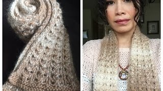 Learn To Knit Easy Lace Scarf From Start To Finish [upl. by Riella]