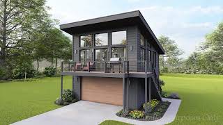 MODERN HOUSE PLAN 94000198 with INTERIOR [upl. by Elyc]