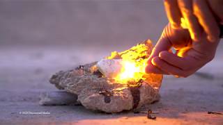 Mesmerizing raw footage of brimstone burning aka sulfur balls from Sodom amp Gomorrah [upl. by Elyn]