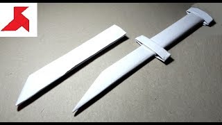 DIY  How to make DAGGER with a scabbard from A4 paper [upl. by Pomfret]