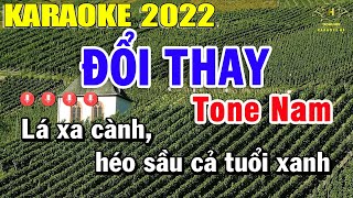 Đổi Thay Karaoke Tone Nam Nhạc Sống 2022  Trọng Hiếu [upl. by Rehtae730]