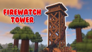 Minecraft  How To Build A Firewatch Tower Tutorial Fortnite Lonely Lodge in Minecraft [upl. by Maisey]