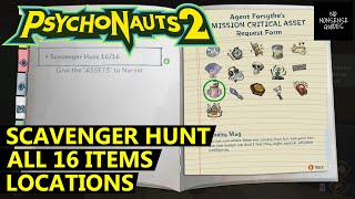 Psychonauts 2 Scavenger Hunt  All 16 Items Locations [upl. by Pfosi169]