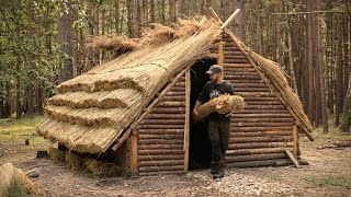 Building a Medieval House  10 Day Bushcraft Shelter Build [upl. by Ahsienek991]