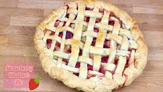 Strawberry Rhubarb Pie  Recipe Delicious Food Adventures [upl. by Derfnam]