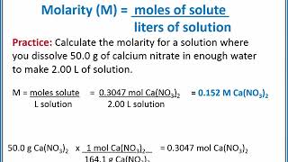 CHEMISTRY 101  Molarity [upl. by Servais382]