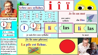 Apprentissage de la lecture Maternelle CP en Français  Alphabet  I i î ï 3 [upl. by William]