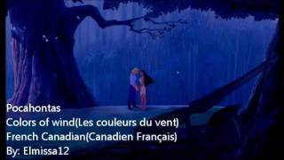 Colors of the wind  French Canadian English  French lyrics [upl. by Adaval]