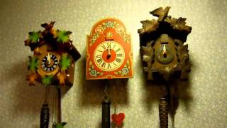 3 Triple Plate Cuckoo Clocks [upl. by Einnos]