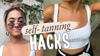 SELF TANNING HACKS TIPS amp TRICKS  Julia Havens [upl. by Elokkin]