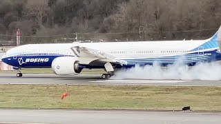 Boeing 777X performing a rejected takeoff test [upl. by Jalbert]