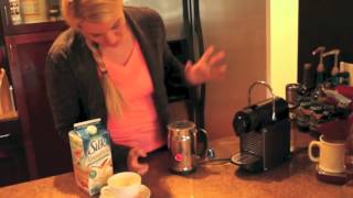 Nespresso Aeroccino Plus Frother Review Frothing Almond Milk [upl. by Alyosha20]