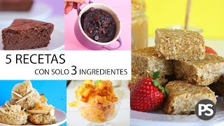 5 RECETAS SALUDABLES con solo 3 INGREDIENTES cada una  Súper FÁCILES [upl. by Yvan]