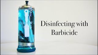 How to Disinfect Barber Tools Using Barbicide [upl. by Natsirc]