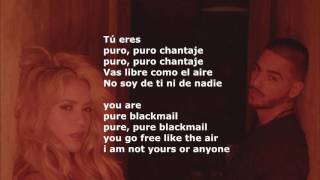 Shakira ft Maluma  Chantaje  English Lyrics  Lyrics Spanish English  English Version [upl. by Ahseihs548]