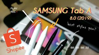 best stylus pen for the samsung galaxy tab A no s pen shopee haul  budget tablet malaysia 🇲🇾 [upl. by Yrogiarc146]