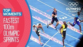 Top Fastest Mens 100m in Olympic History  Top Moments [upl. by Stroud]