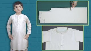 Boy Kurta Kameez Cutting And Stitching  For 8 To 10 Years Boy  In UrduHindi [upl. by Calysta]